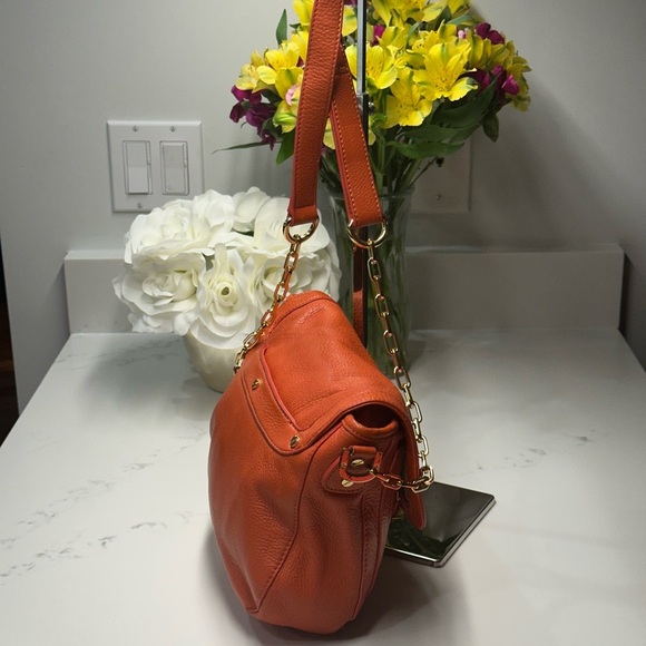 Tory Burch Amanda Vibrant Orange Shoulder Bag + Dust Bag - Picture 12 of 13